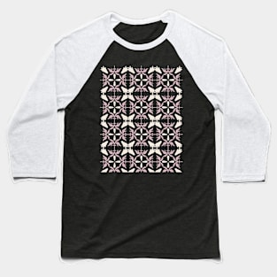 Intricate Flower Pattern Baseball T-Shirt